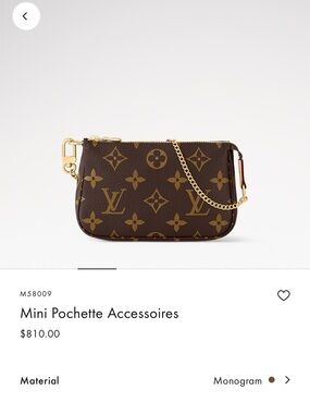 Louis Vuitton Mini Pochette Accessoires in Brown and Gold Monogram